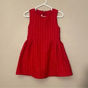 ✌️2/$10✌️ LC Waikiki Red Sparkly Striped Kids Dress with Pleated Skirt 3/4Y EUC
